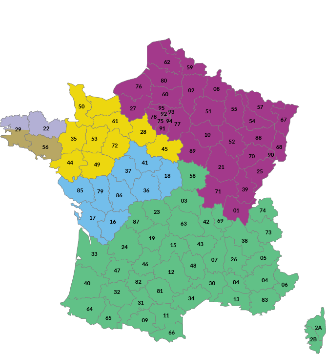 carte France commerciaux